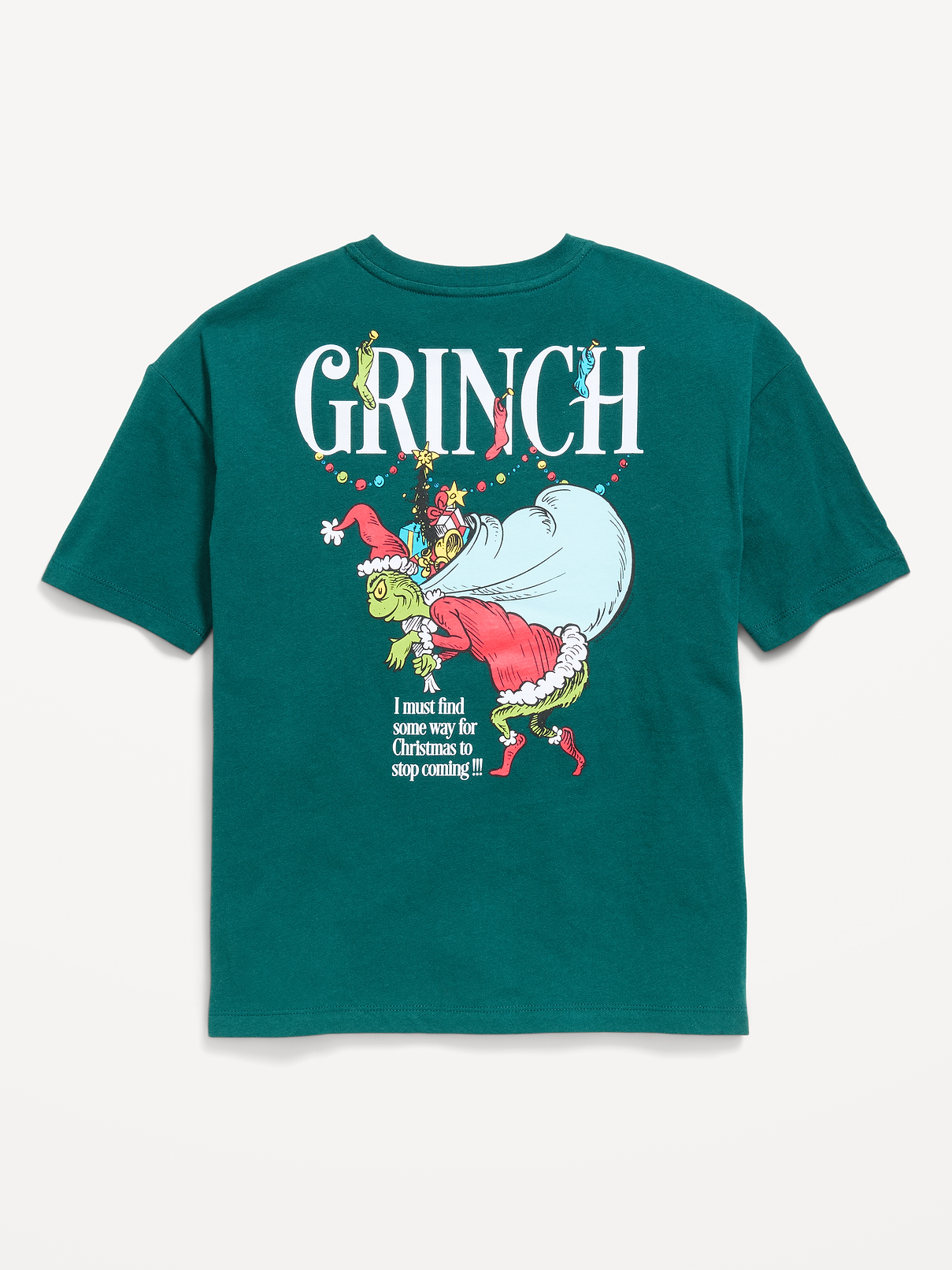 Image 2 of 2, Dr. Seuss™ Grinch Oversized Gender-Neutral Graphic T-Shirt for Kids