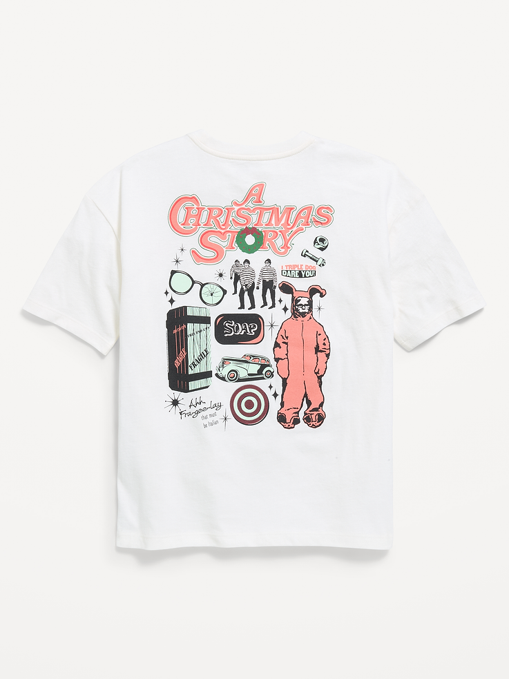 Image 2 de 2, T-shirt surdimensionné à imprimé A Christmas Story™ unisexe pour enfant