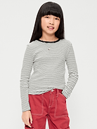Image 1 of 3, crew neck, long sleeves, tiny decorative bow at neckline, Product #1181553