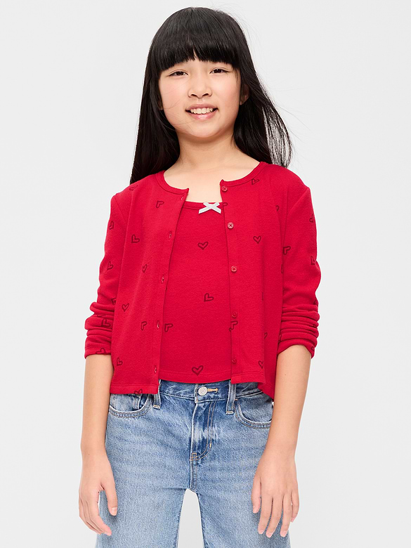 Printed Cardigan Sweater for Girls