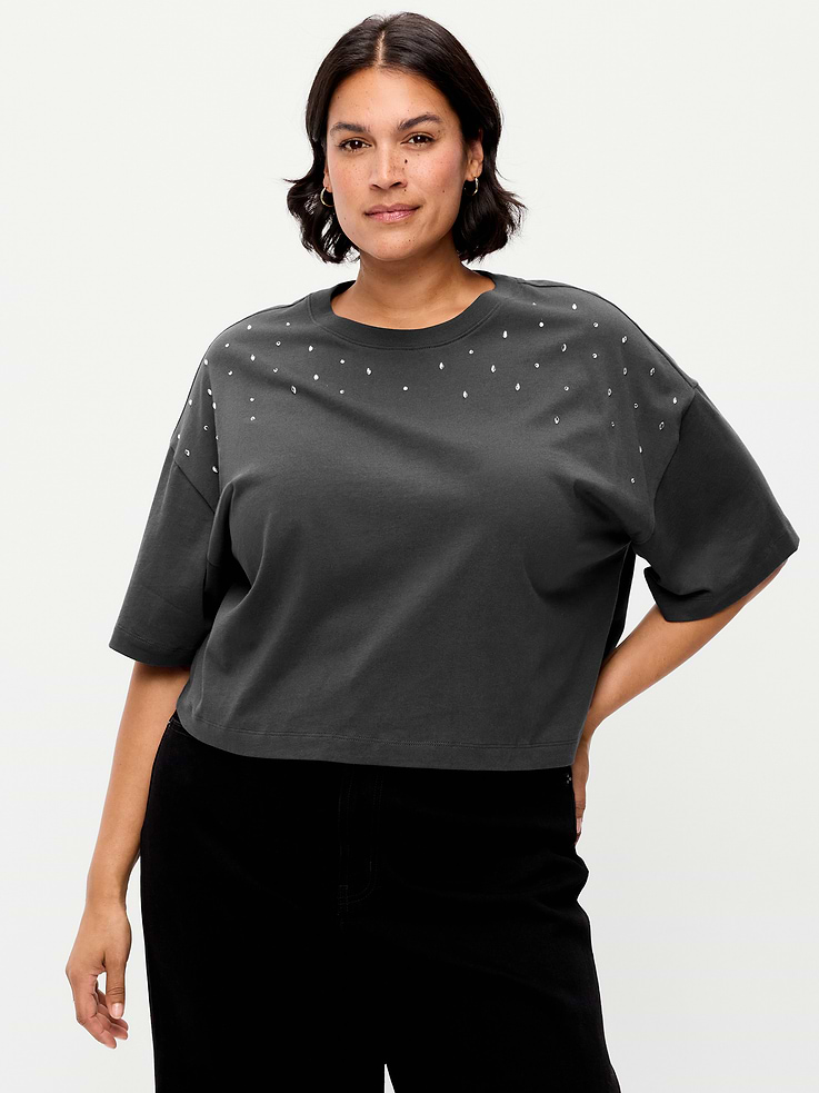 Image 8 of 9, Embellished EveryWear Crew-Neck T-Shirt
