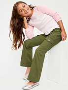 Image 3 of 5, Low-Rise Flare-Leg Utility Pants for Girls