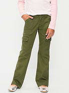 Image 1 of 5, low rise, interior adjustable waistband, sizes 5-8 snap-button closure, sizes 10-20 regular button closure, zip fly, diagonal utility pockets at front, back pockets, utility buttoned flap pockets at each leg, flare leg, Product #1183712