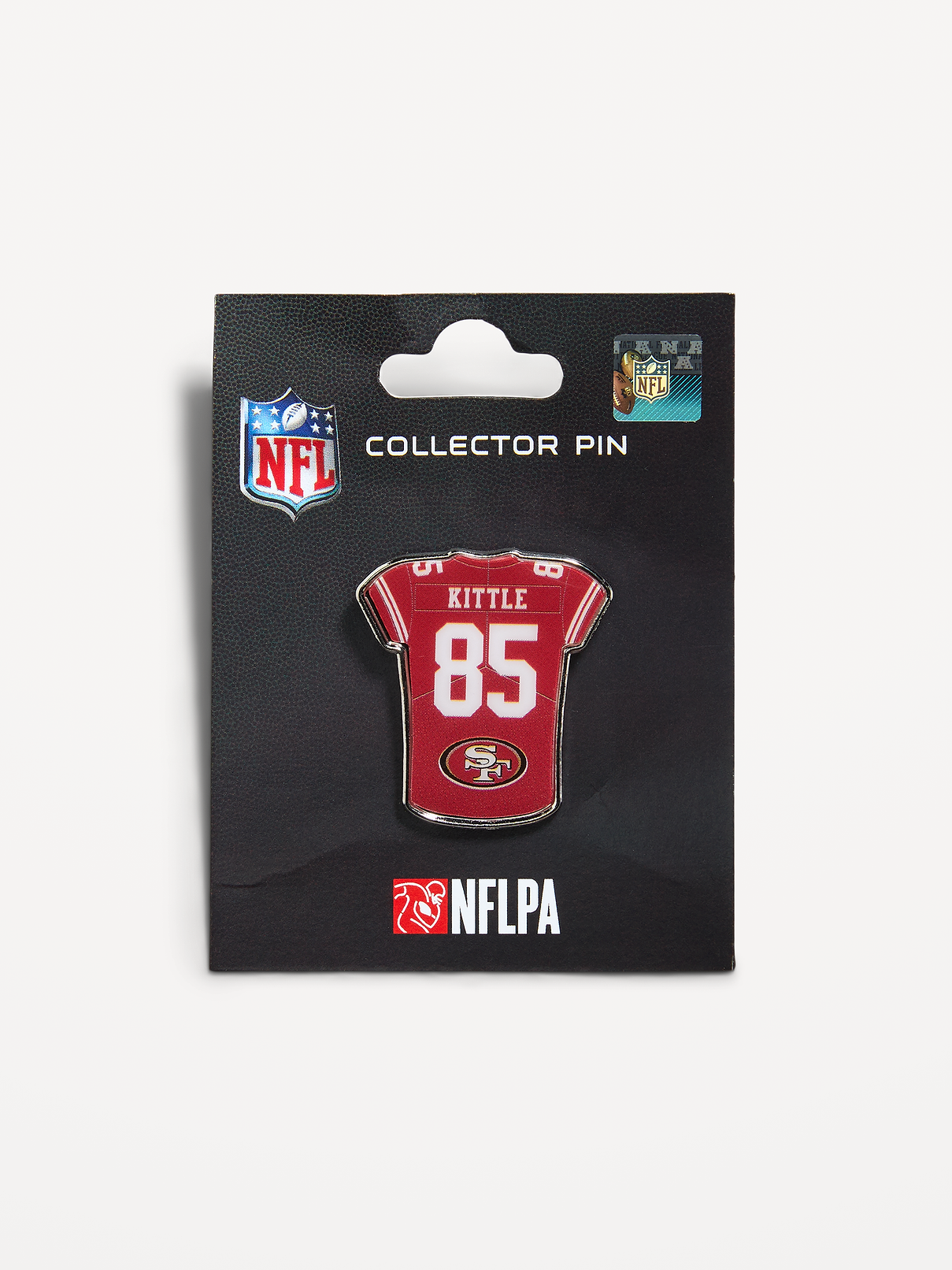 Image 1 of 1, player shaped pin, butterfly clasp pin back for a secure seal, Product #1187519