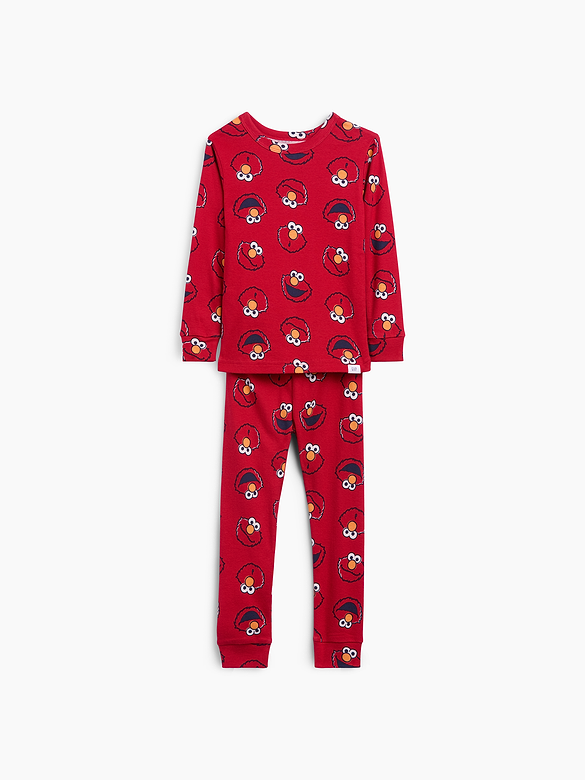 Pyjama en coton biologique brossé Sesame Street à motifs Elmo pour Bébé et Tout-petit