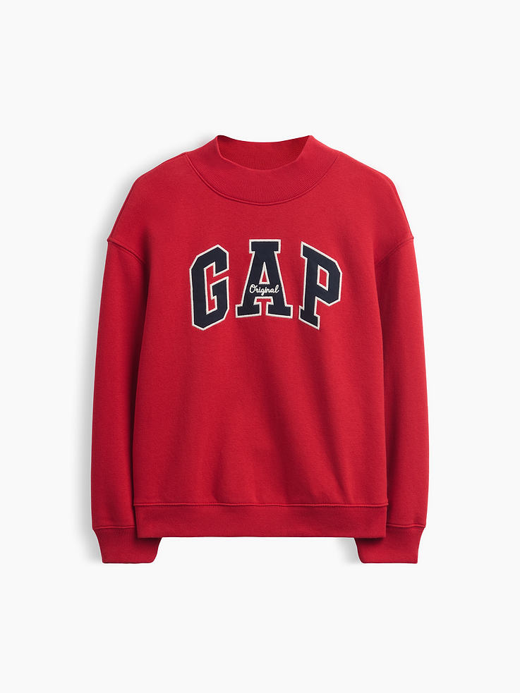 Image 3 of 3, Kids VintageSoft Oversized Mockneck Logo Sweatshirt