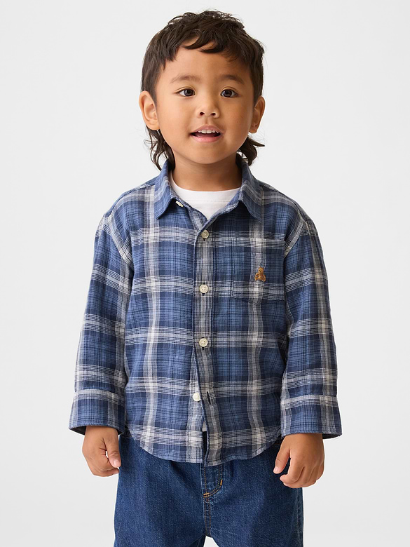 Baby & Toddler Double-Weave Plaid Shirt