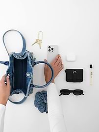 Image number 4 showing, Small Denim Five Pocket Tote