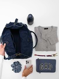 Image number 4 showing, Large Denim Five Pocket Tote