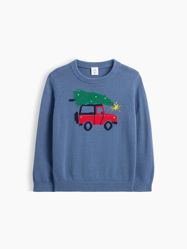 Image 1 of 4, Soft cotton knit., Long sleeves with ribbed cuffs., Ribbed crewneck., Ribbed hem., Select styles have graphic at front or allover print., Product #1177050