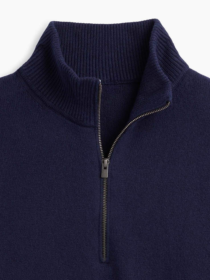 Image 4 of 5, CashSoft Half-Zip Mockneck Sweater