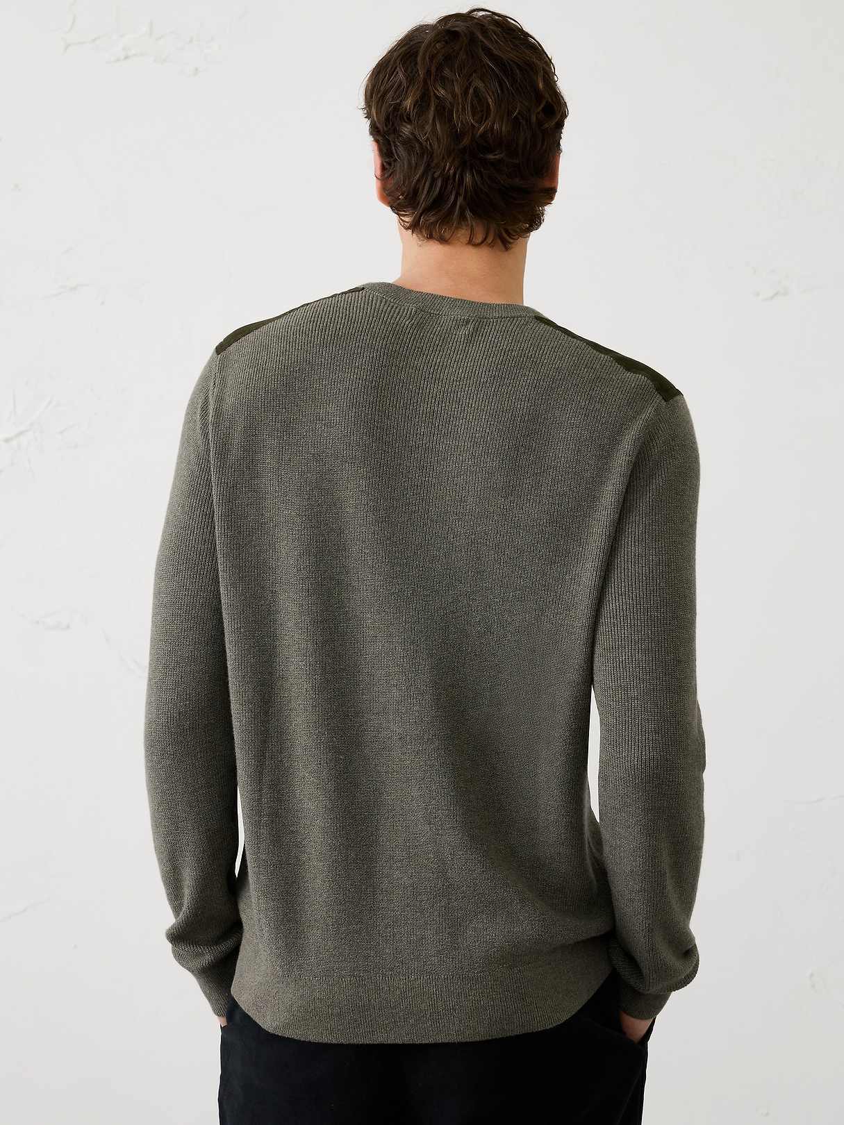 Vegan Suede Patch Sweater | Banana Republic Factory