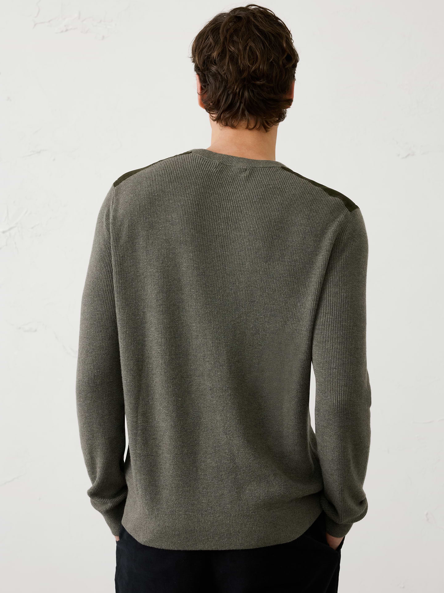 Image 2 of 3, Vegan Suede Patch Sweater