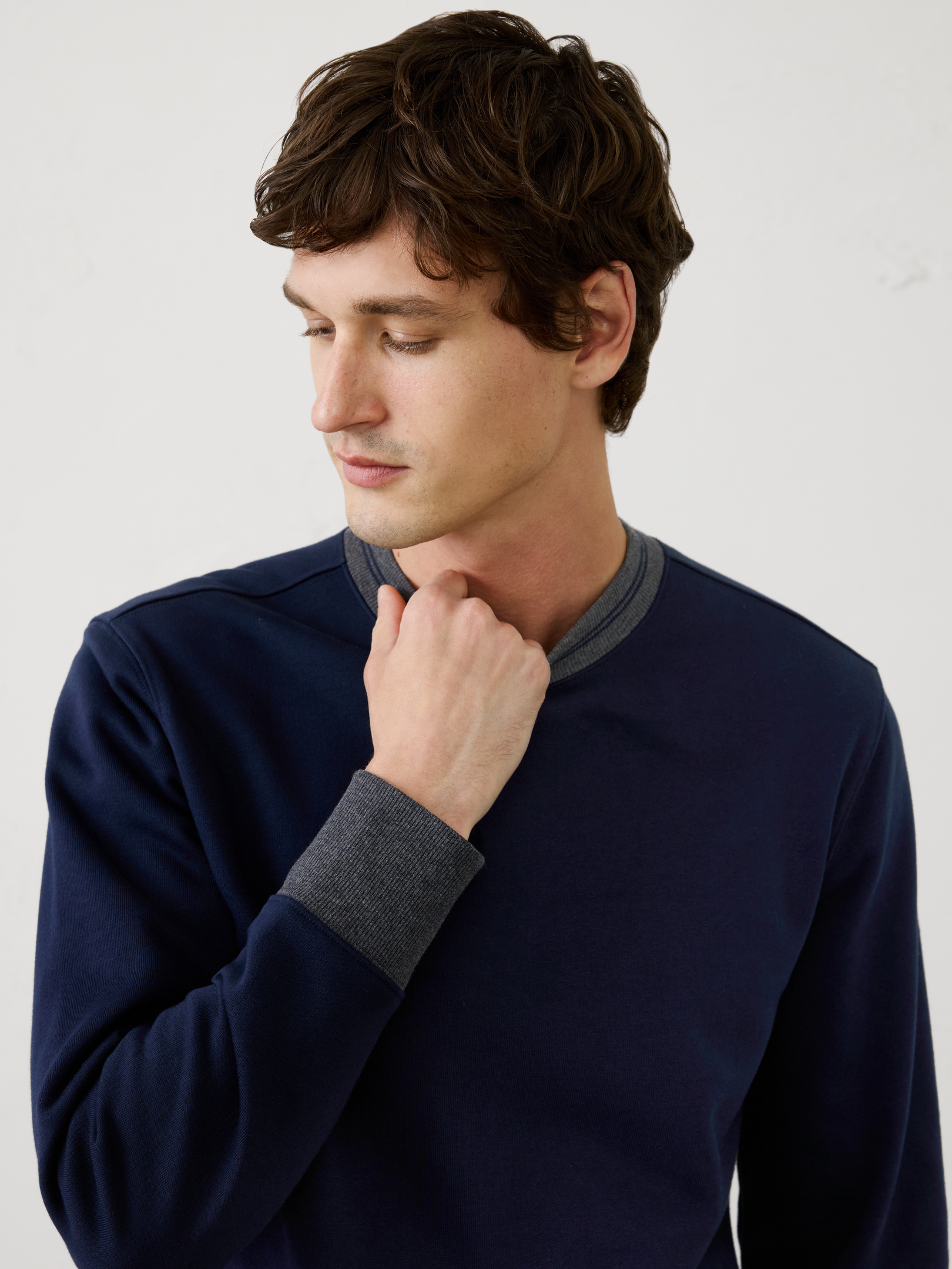 Image number 3 showing, Fleece Ringer Crew-Neck Sweatshirt