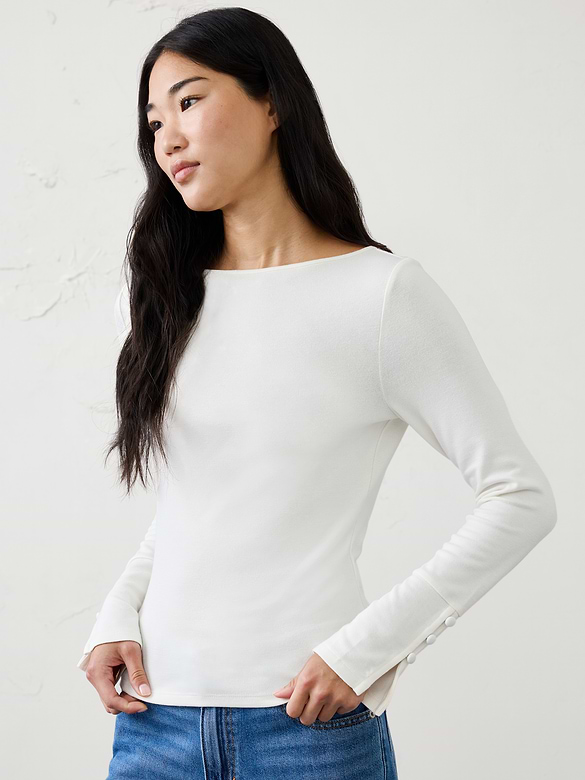 Soft Luxe Button-Cuff Top