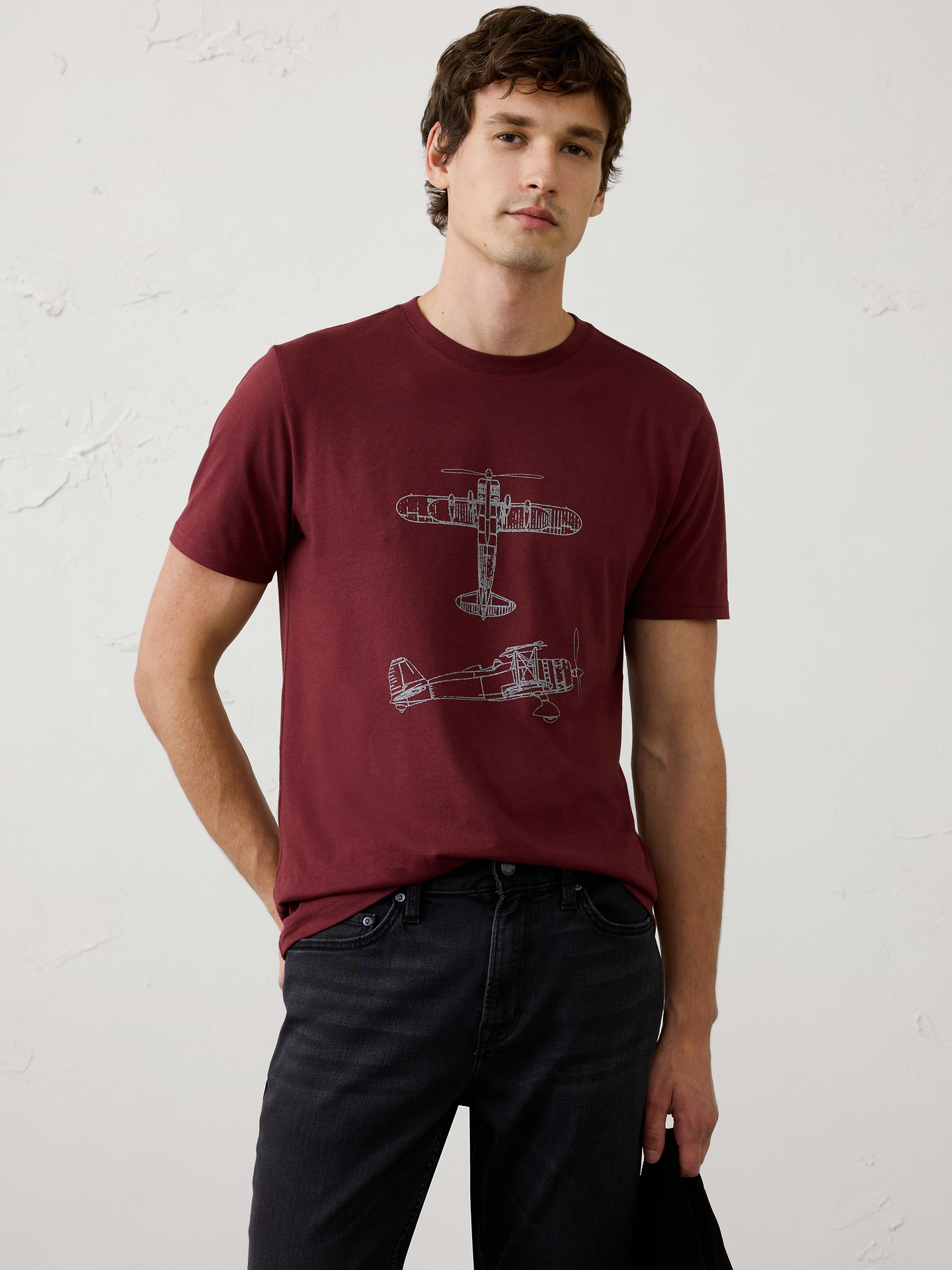 Image 1 of 8, Crew neck. Short sleeves., Made exclusively for Banana Republic Factory., Product #1176085