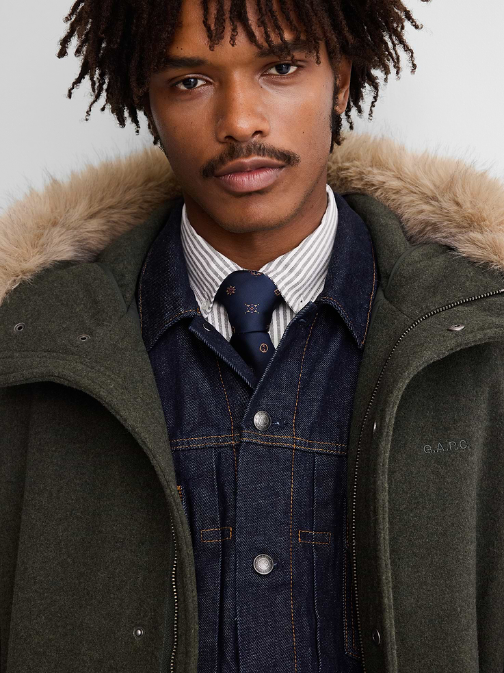 Image 1 of 6, Soft cotton woven tie., Allover Gap x A.P.C. pattern., Product #1179739