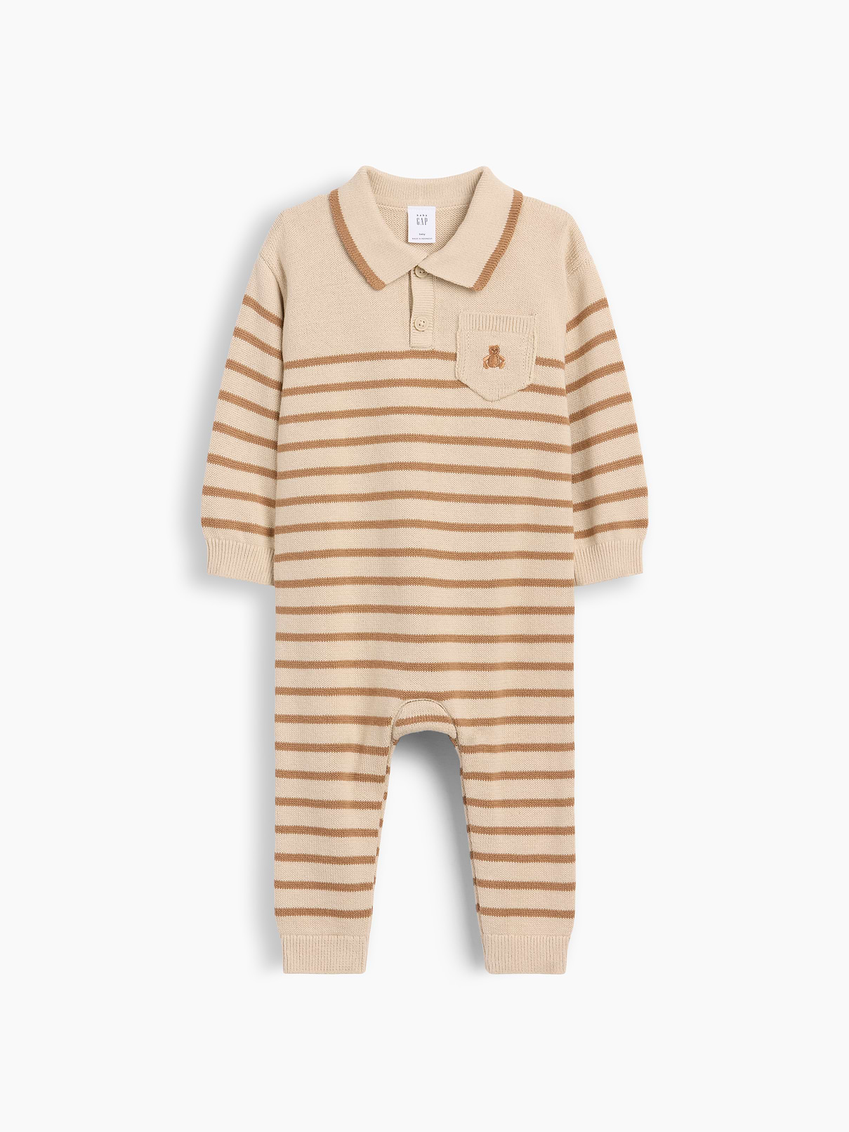 Baby Stripe Polo Sweater One-Piece