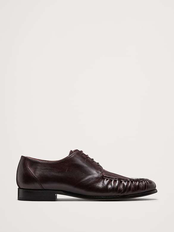 Italian Leather Moc-Toe Derby Loafer