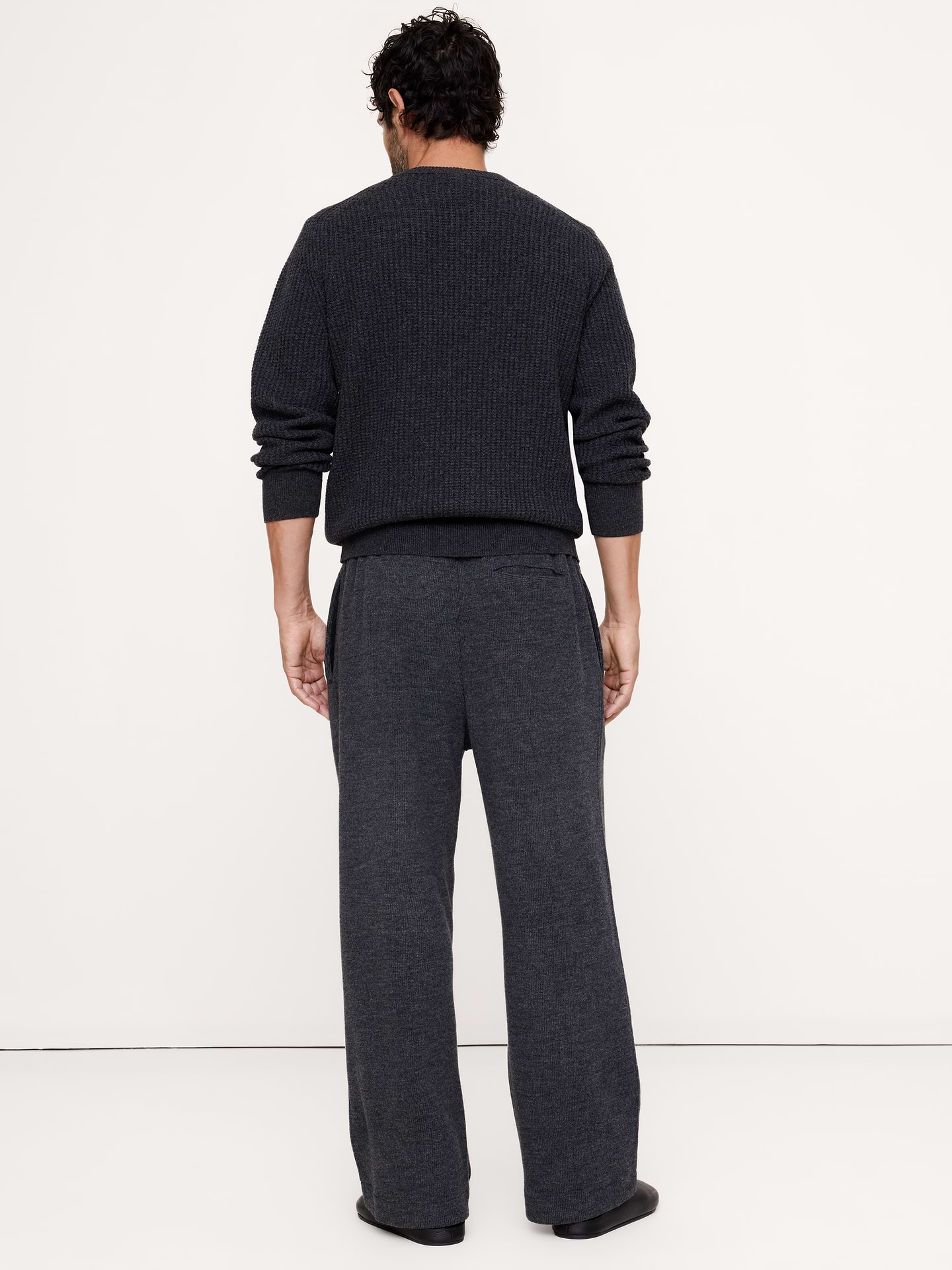 Image 2 of 5, Relaxed Wool-Blend Pull-On Puddle Pant