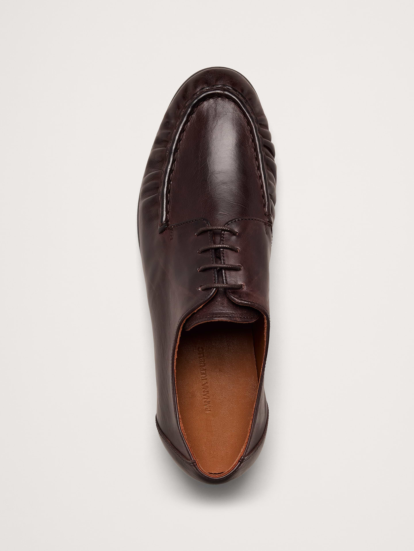 Image 5 of 6, Italian Leather Moc-Toe Derby Loafer