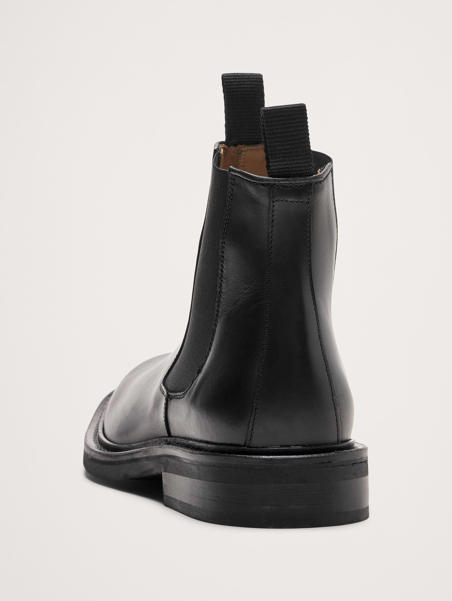 Image 4 of 6, Italian Leather Square-Toe Chelsea Boot