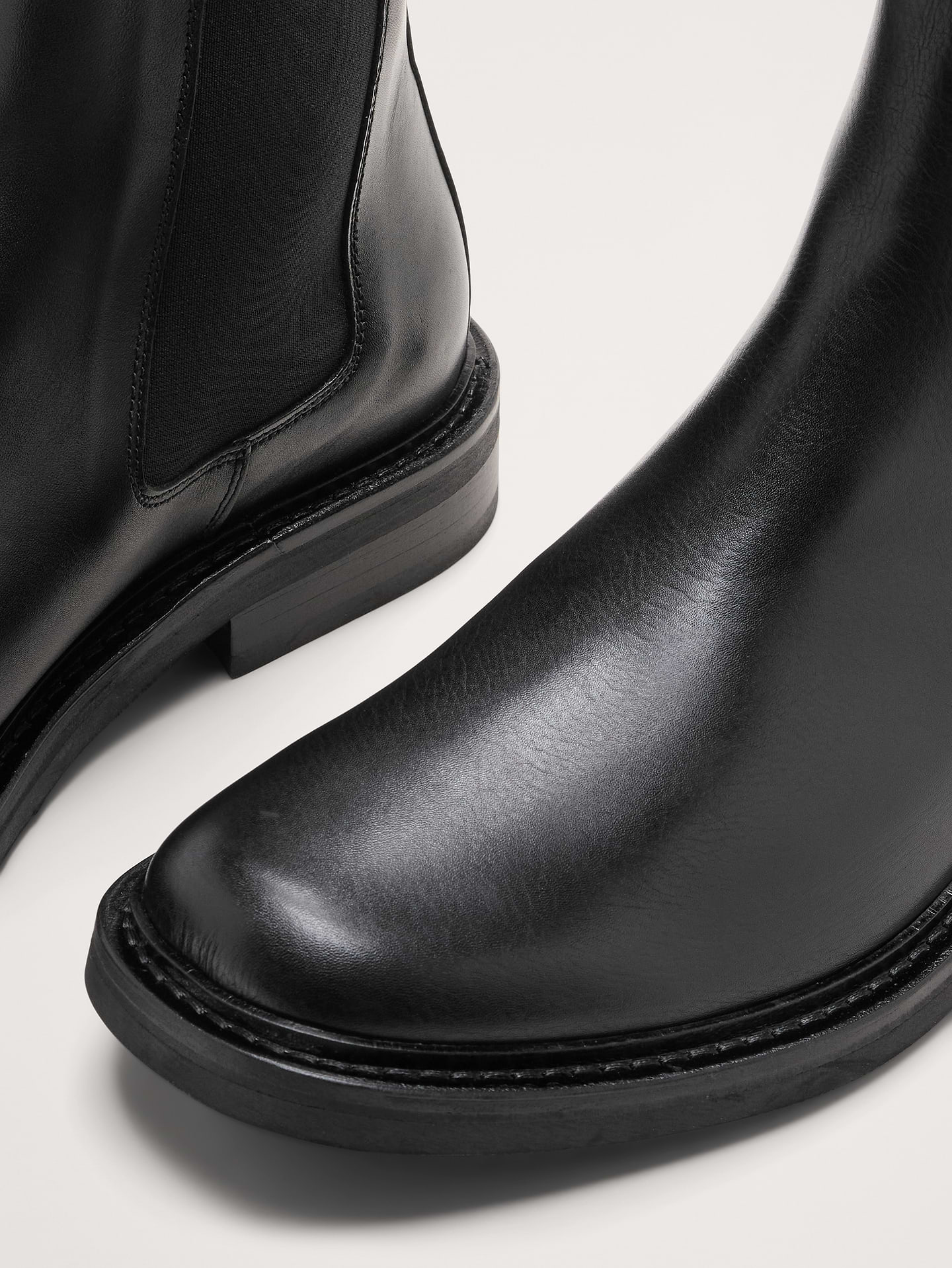 Image 6 of 6, Italian Leather Square-Toe Chelsea Boot