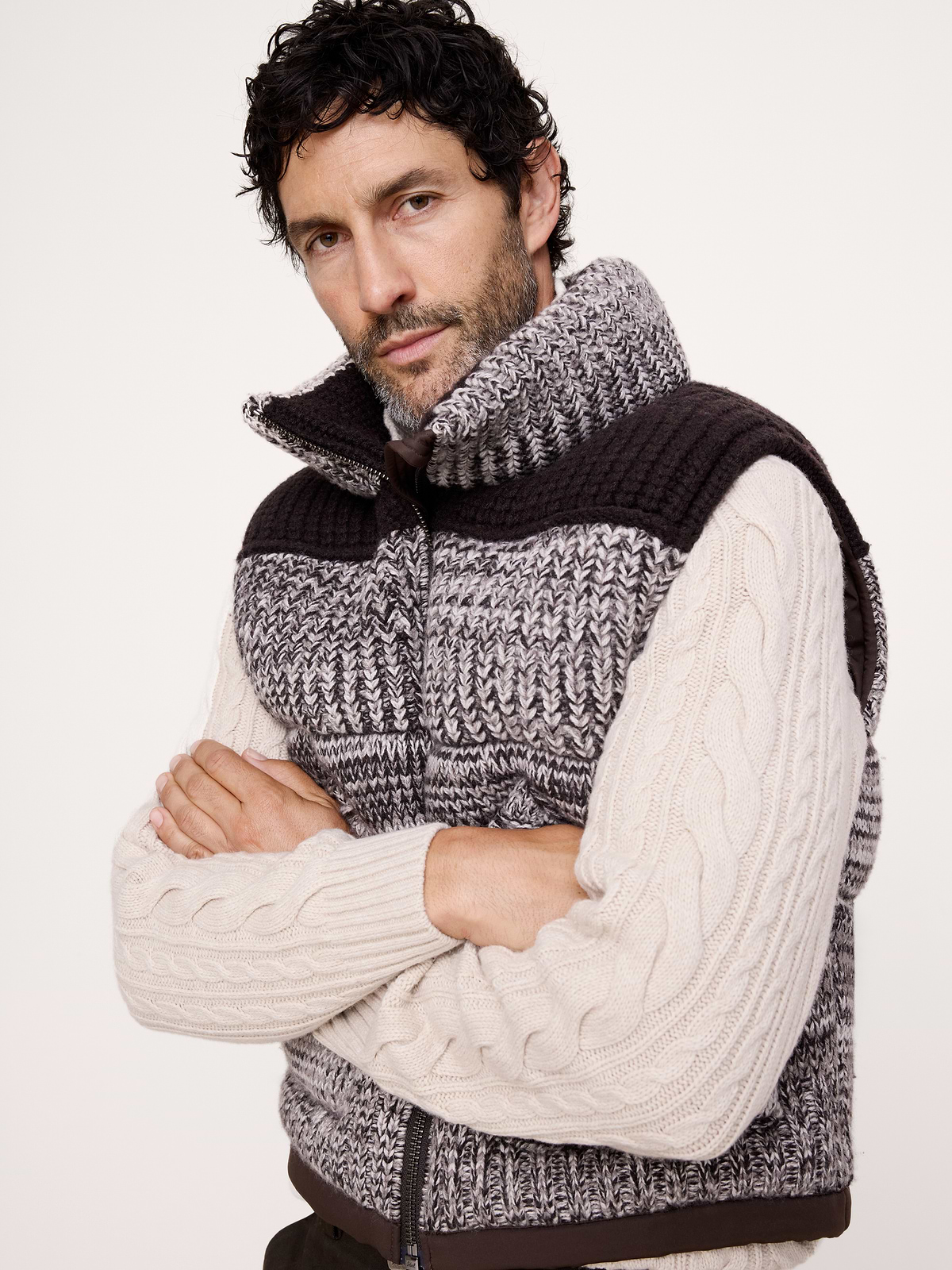 Wool-Cashmere Puffer Sweater Vest