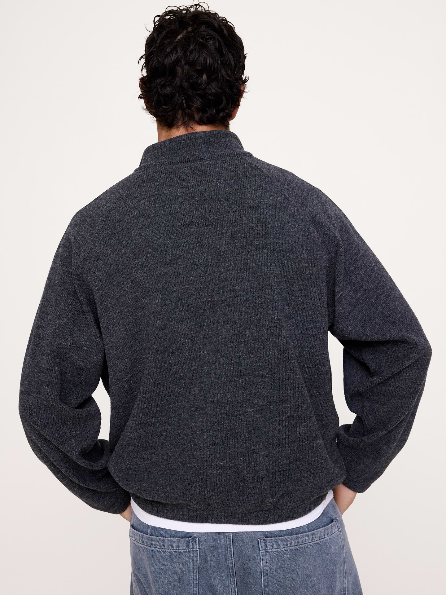 Image 2 of 5, Wool-Cotton Blend Quarter-Zip Sweater