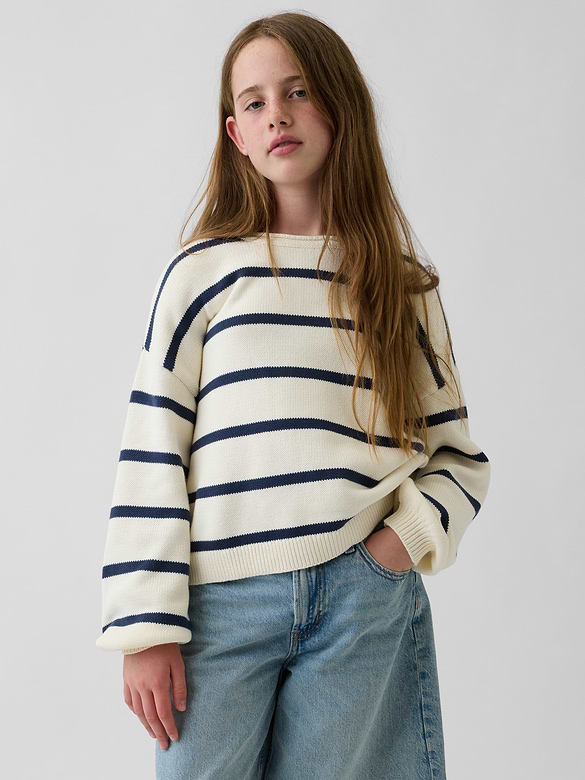 Kids 100% Cotton Oversized Rollneck Sweater