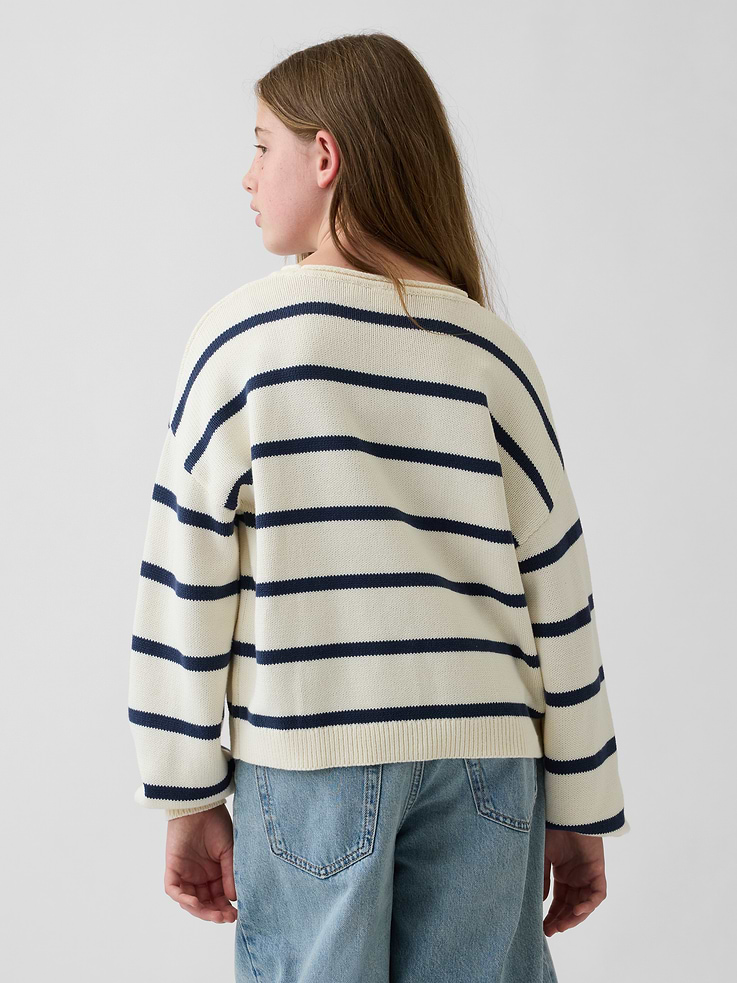 Image 3 of 5, Kids 100% Cotton Oversized Rollneck Sweater