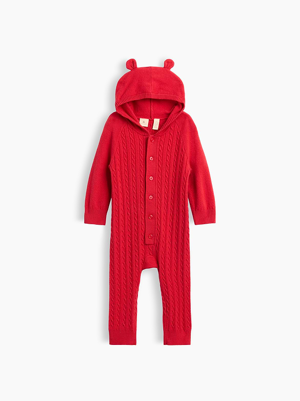 Baby CashSoft Cable-Knit One-Piece