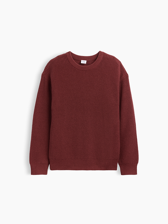 Kids Relaxed Textured Crewneck Sweater