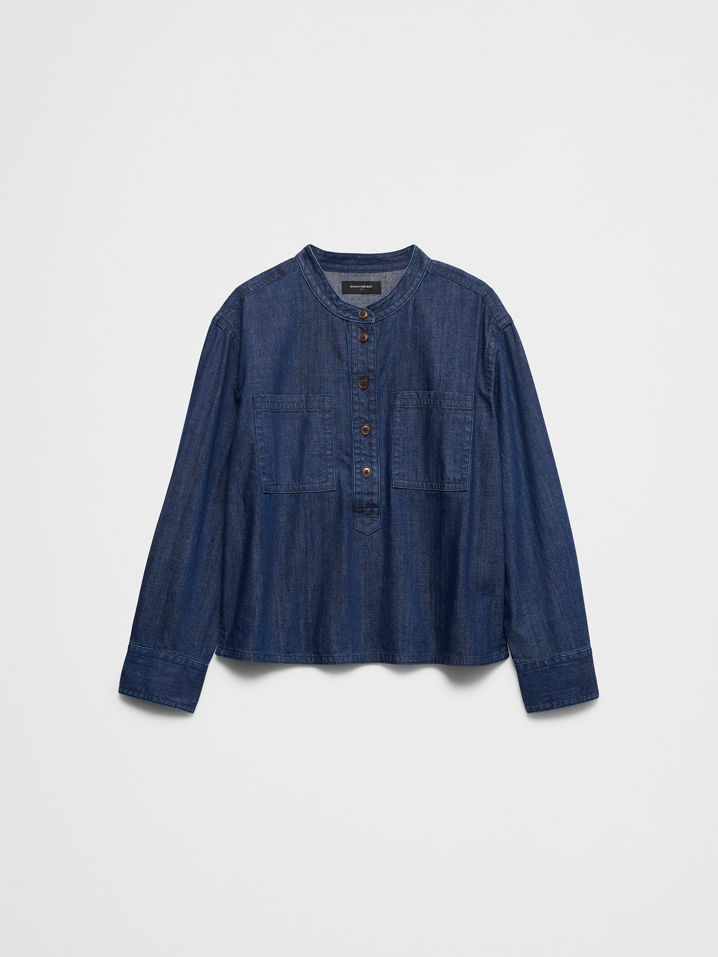 Image number 4 showing, Denim Popover Tunic Top