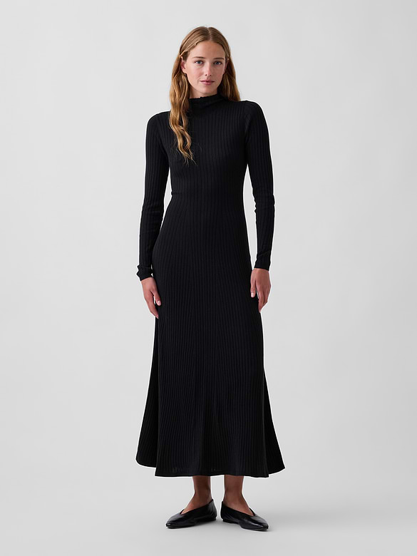 Lightweight CashSoft Rib Sweater Maxi Dress