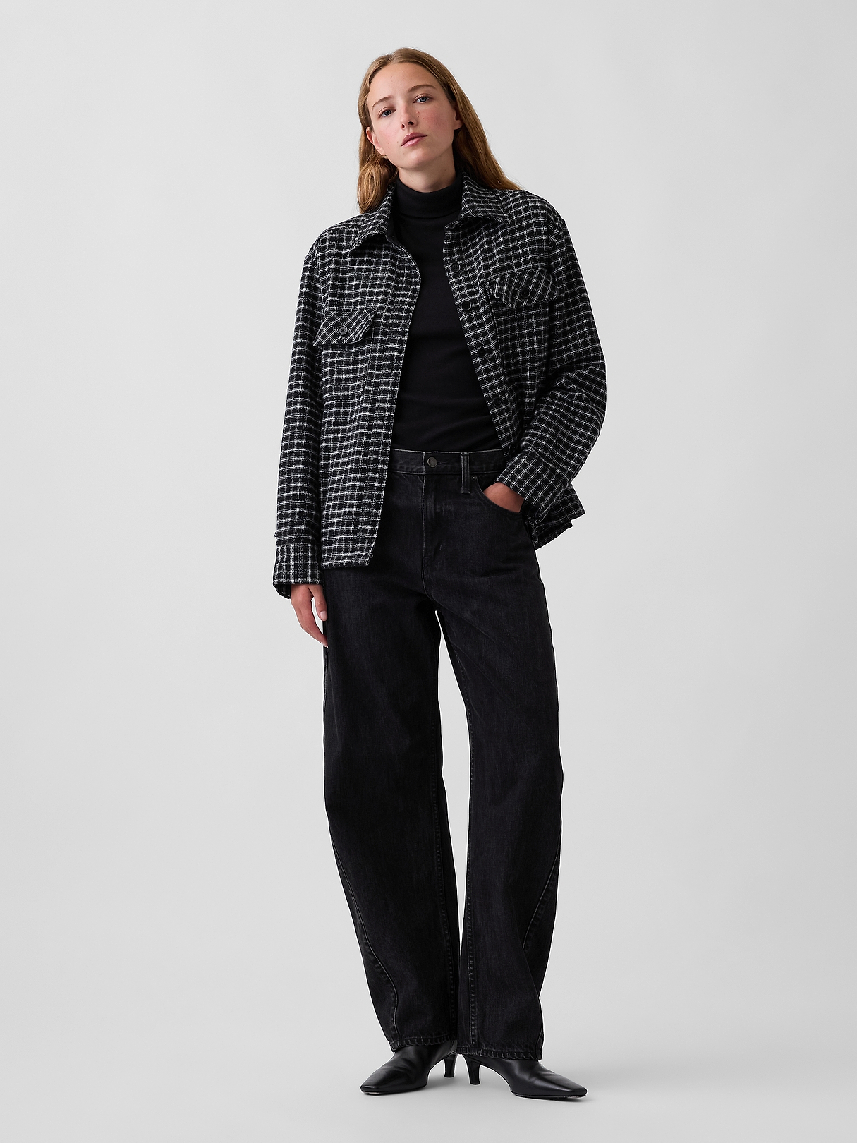 Wool-Blend Plaid Shirt Jacket | Gap