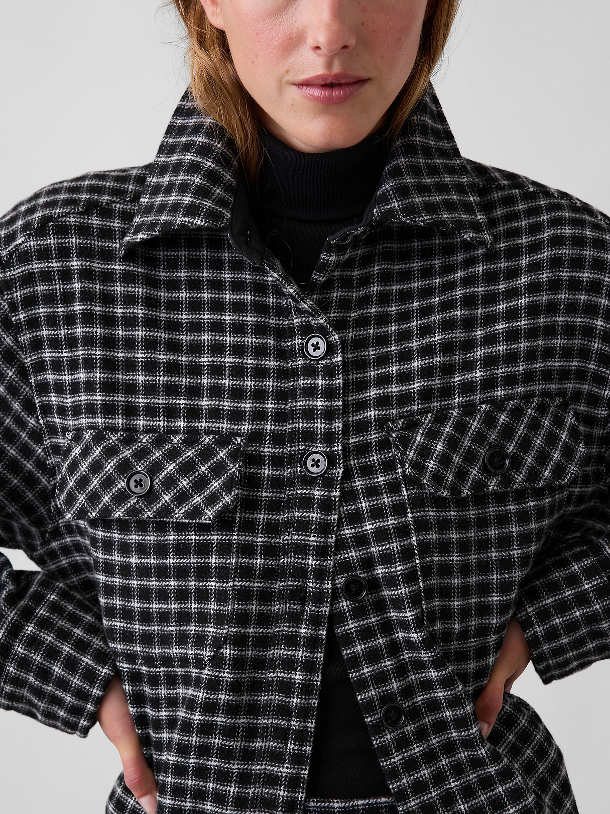 Wool-Blend Plaid Shirt Jacket | Gap
