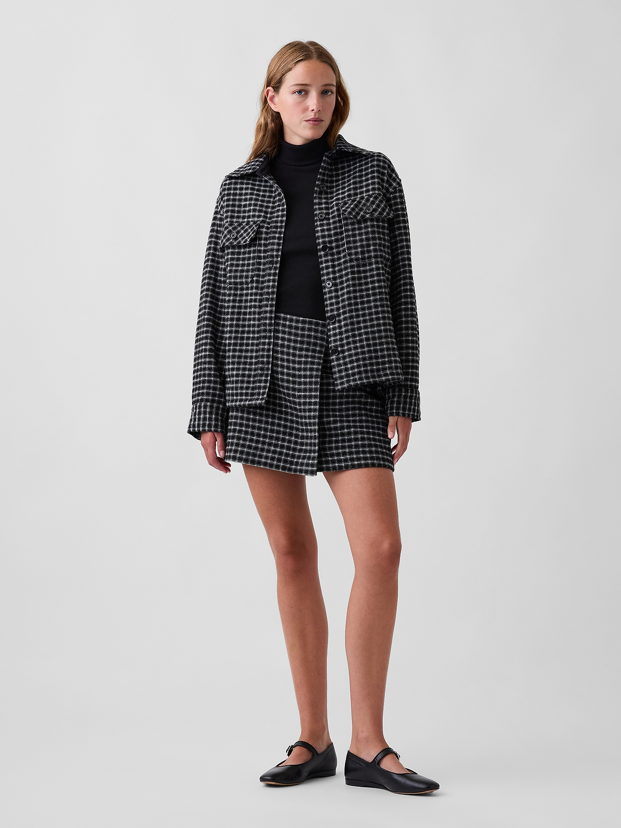 Wool-Blend Plaid Shirt Jacket | Gap