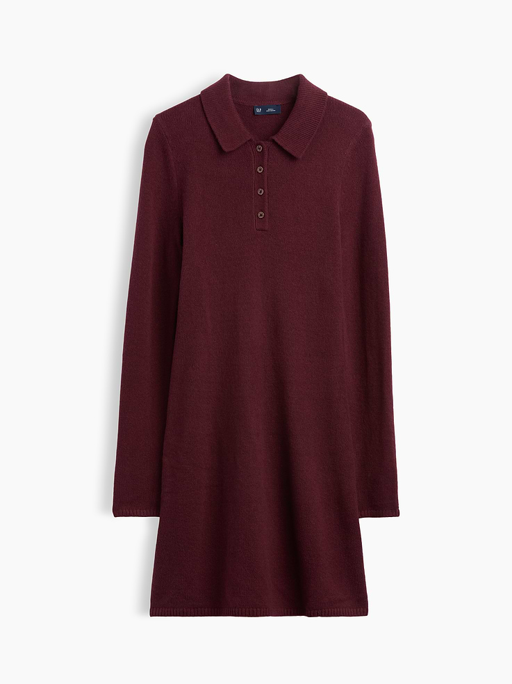 Image 5 of 5, CashSoft Polo Sweater Mini Dress