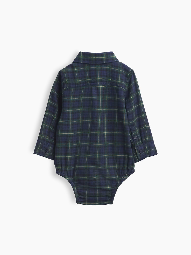 Image 2 of 2, Baby Plaid Flannel Bodysuit