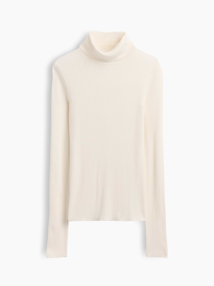 Image 2 of 2, Lightweight CashSoft Rib Turtleneck Sweater