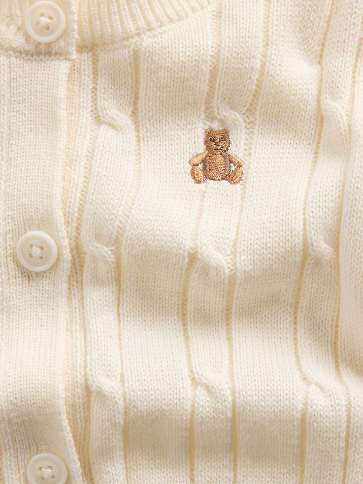 Image 3 of 3, Baby Cable-Knit Cardigan Sweater Outfit Set
