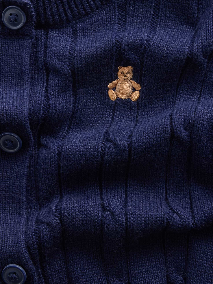 Image 3 of 3, Baby Cable-Knit Cardigan Sweater Outfit Set