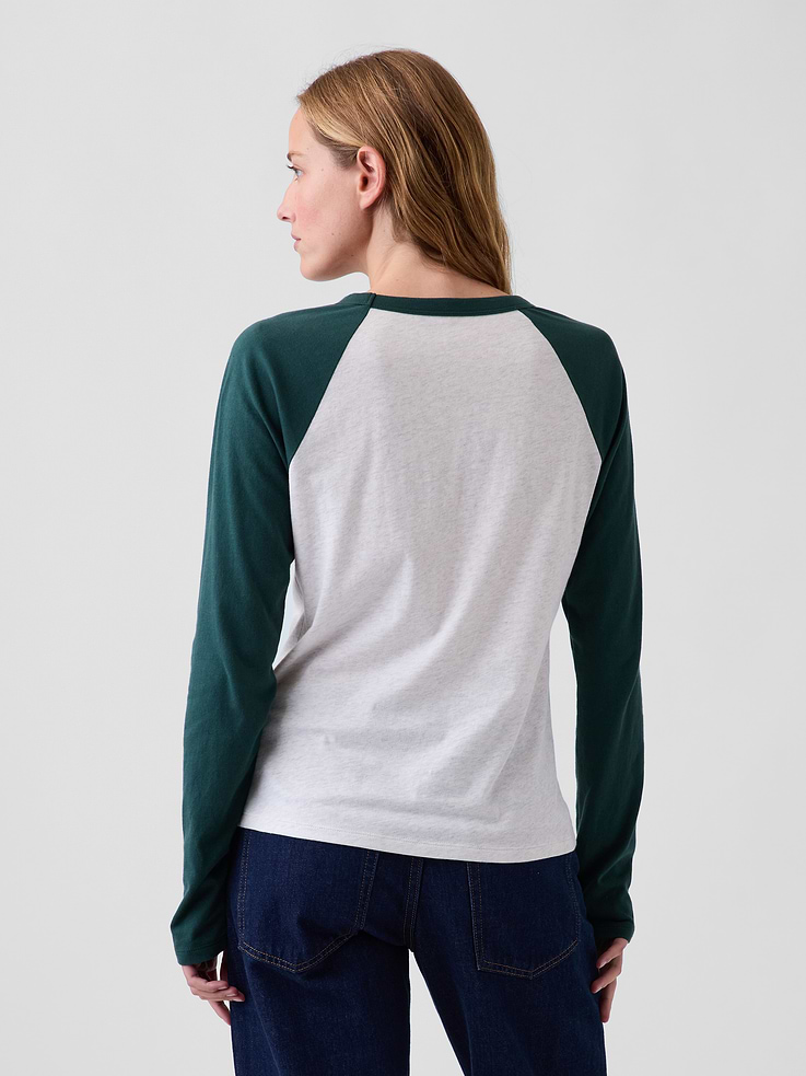 Image 3 of 5, Organic Cotton VintageSoft Raglan T-Shirt