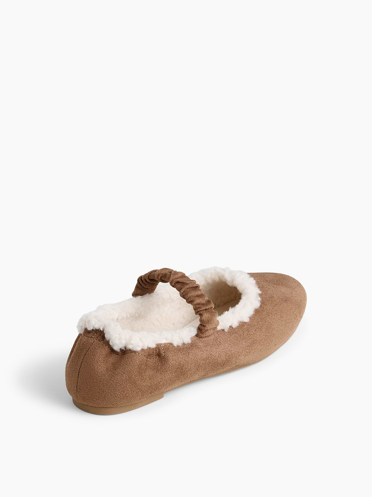 Image 3 de 4, Ballerines en suédine végane à doublure en sherpa pour Enfant