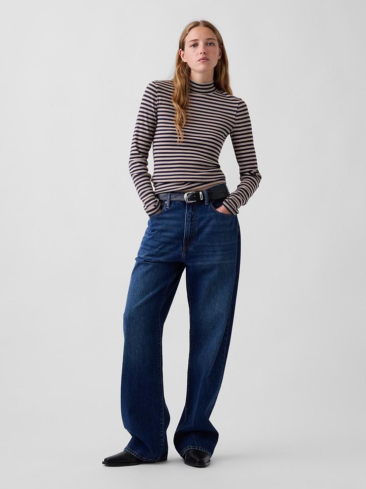 Image 2 of 5, Modern Rib Mockneck T-Shirt