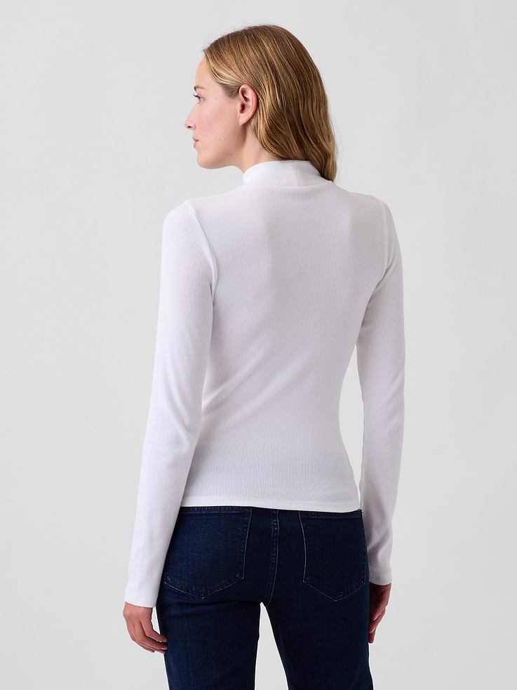 Image 3 of 4, Modern Rib Mockneck T-Shirt