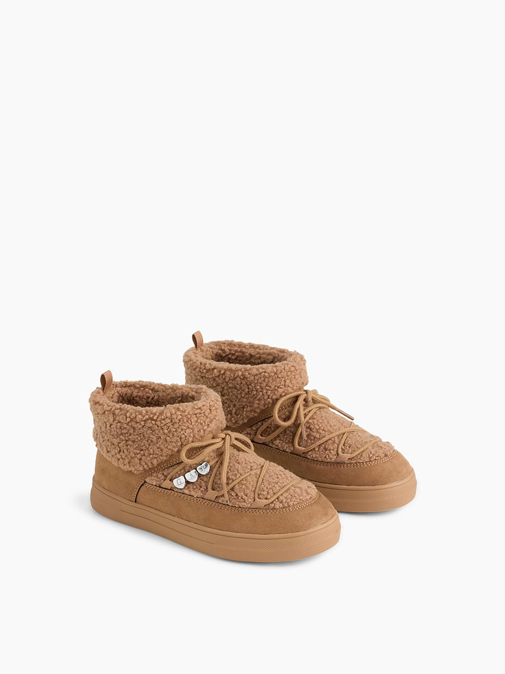 Image 2 of 5, Kids Sherpa & Vegan Suede Snow Boots