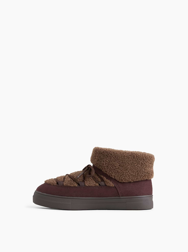 Image 4 of 5, Kids Sherpa & Vegan Suede Snow Boots