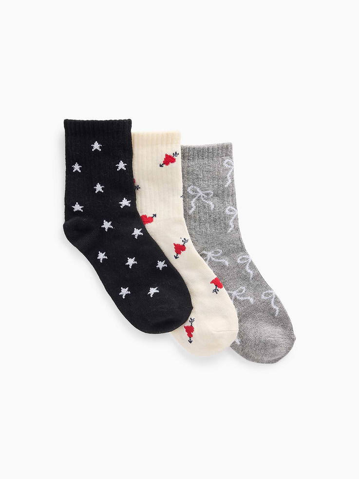 Image 1 de 2, Tricot doux et extensible., Partie supérieure côtelée., Pointe et talon renforcés., Motif sur l’ensemble., Ce produit a été fabriqué dans une usine qui investit dans l’égalité des genres et l’autonomisation des femmes grâce au programme Reimagining Industry to Support Equality (RISE). En savoir plus: Combler les lacunes en matière d’équité | Gap Inc. ., Produit #1185950